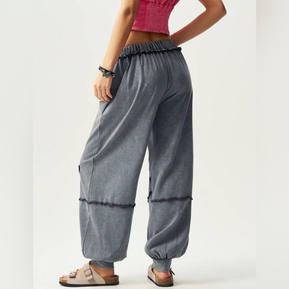 Gray Floral Women's Pants - Picture 3 of 9